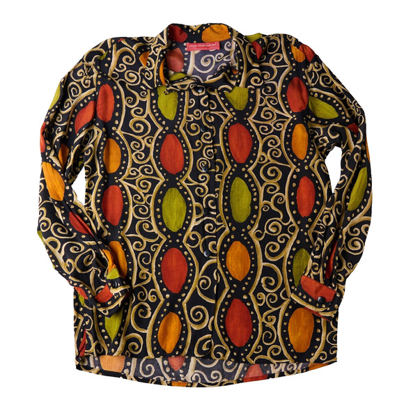 Alain Manoukian Tops - Vtg Alain Manoukian Boho Tribal Button Shirt Blouse 90s Indie maximalist Size 8